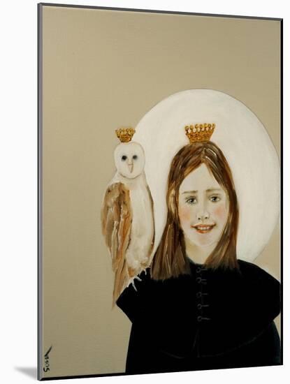 Matilda with Owl, 2017-Susan Adams-Mounted Giclee Print