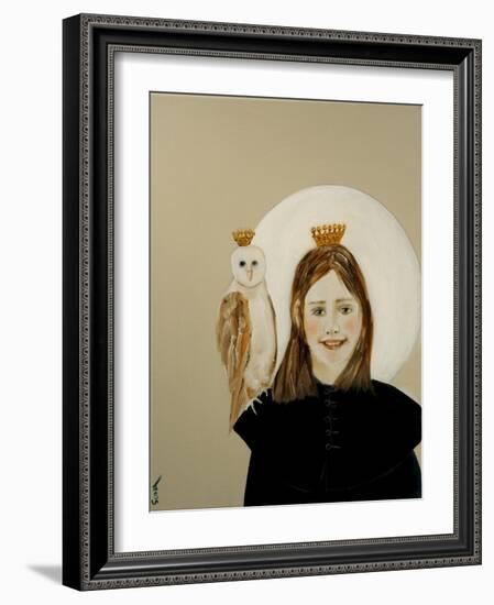 Matilda with Owl, 2017-Susan Adams-Framed Giclee Print