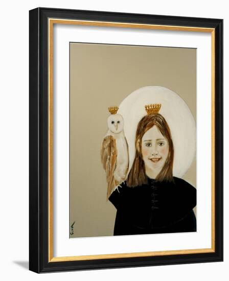 Matilda with Owl, 2017-Susan Adams-Framed Giclee Print