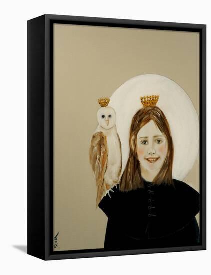 Matilda with Owl, 2017-Susan Adams-Framed Premier Image Canvas