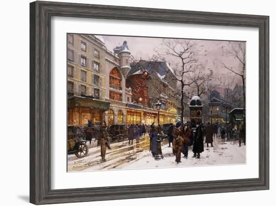 Matinee au Moulin Rouge, Paris.-Eugene Galien-Laloue-Framed Giclee Print