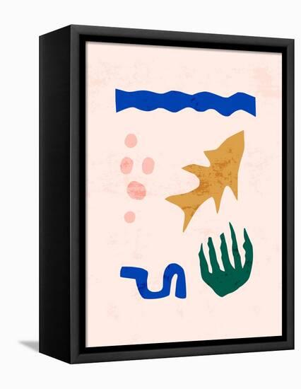 Matisse-Inspired Abstract Art Organic Shapes in a Trendy Minimalist Style. Vector Contemporary Coll-ANASTASIIA DMITRIEVA-Framed Premier Image Canvas