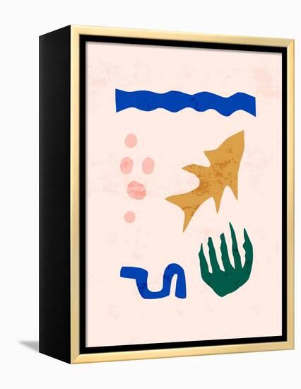 Matisse-Inspired Abstract Art Organic Shapes in a Trendy Minimalist Style. Vector Contemporary Coll-ANASTASIIA DMITRIEVA-Framed Premier Image Canvas