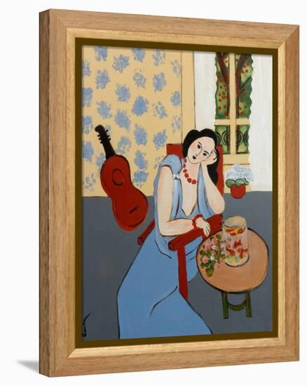 Matisse with Goldfish, 2016-Susan Adams-Framed Premier Image Canvas