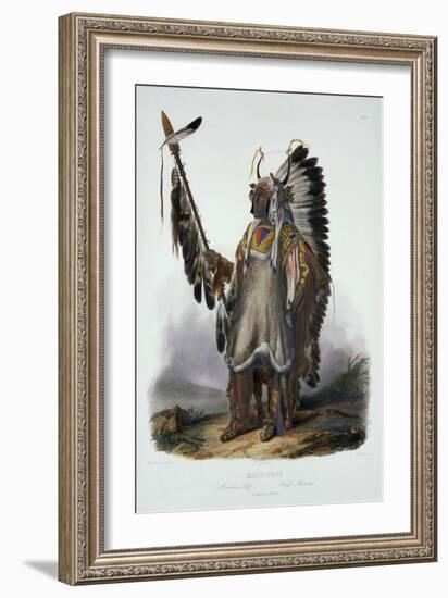 Mato-Tope, a Mandan Chief, Plate 13 from Volume 2 of "Travels in the Interior of North America"-Karl Bodmer-Framed Giclee Print