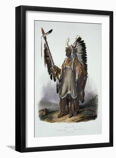 Mato-Tope, a Mandan Chief, Plate 13 from Volume 2 of "Travels in the Interior of North America"-Karl Bodmer-Framed Giclee Print