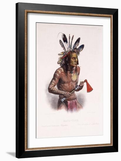 Mato-Tope, Adorned with the Insignia of His Warlike Deeds, 1844-Karl Bodmer-Framed Giclee Print