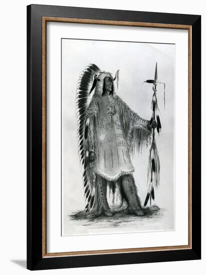 Mato-Tope, Second Chief of the Mandan People, C.1833-George Catlin-Framed Giclee Print