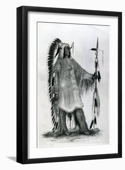 Mato-Tope, Second Chief of the Mandan People, C.1833-George Catlin-Framed Giclee Print