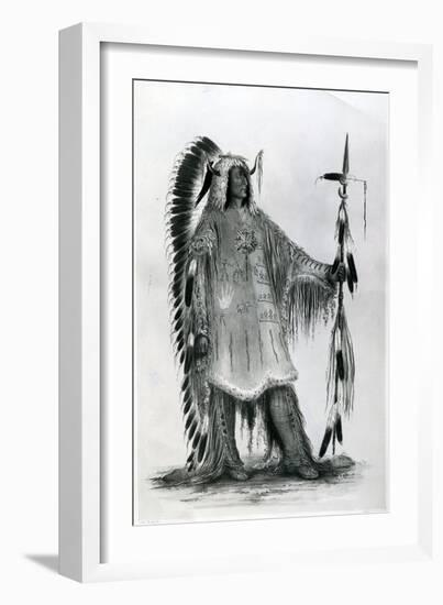 Mato-Tope, Second Chief of the Mandan People, C.1833-George Catlin-Framed Giclee Print