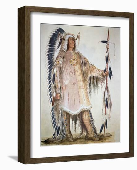 Mato-Tope, Second Chief of the Mandan People in 1833-George Catlin-Framed Giclee Print