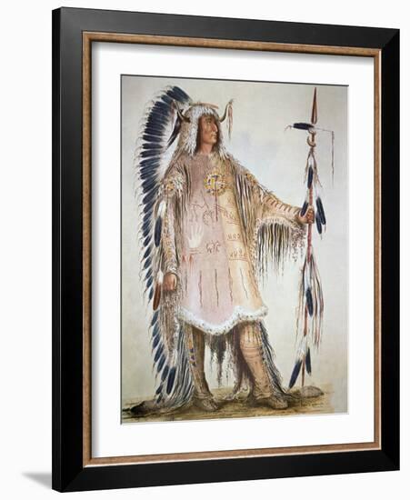 Mato-Tope, Second Chief of the Mandan People in 1833-George Catlin-Framed Giclee Print