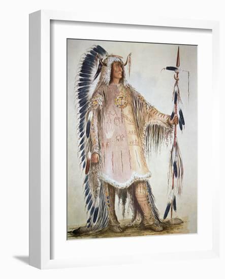 Mato-Tope, Second Chief of the Mandan People in 1833-George Catlin-Framed Giclee Print