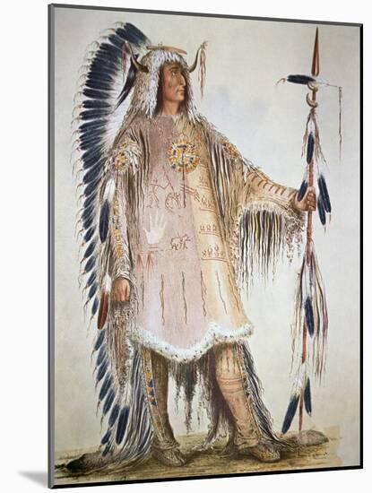 Mato-Tope, Second Chief of the Mandan People in 1833-George Catlin-Mounted Giclee Print