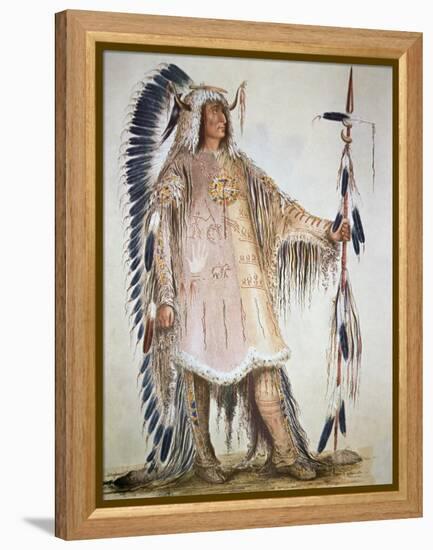 Mato-Tope, Second Chief of the Mandan People in 1833-George Catlin-Framed Premier Image Canvas