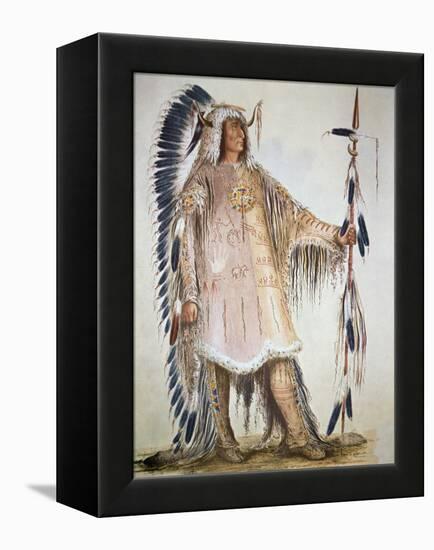 Mato-Tope, Second Chief of the Mandan People in 1833-George Catlin-Framed Premier Image Canvas