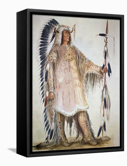 Mato-Tope, Second Chief of the Mandan People in 1833-George Catlin-Framed Premier Image Canvas