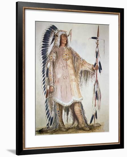 Mato-Tope, Second Chief of the Mandan People in 1833-George Catlin-Framed Giclee Print