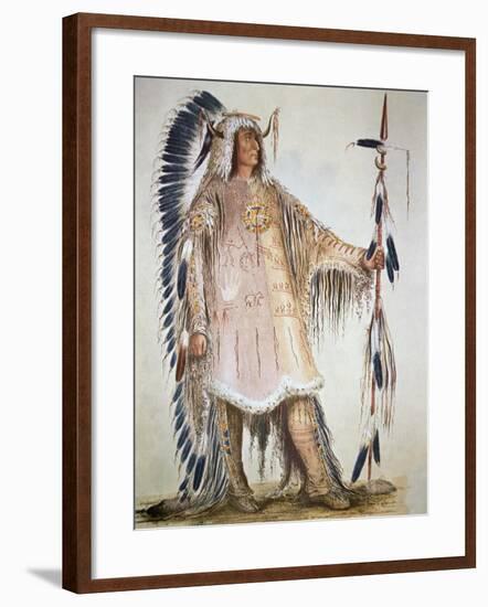 Mato-Tope, Second Chief of the Mandan People in 1833-George Catlin-Framed Giclee Print