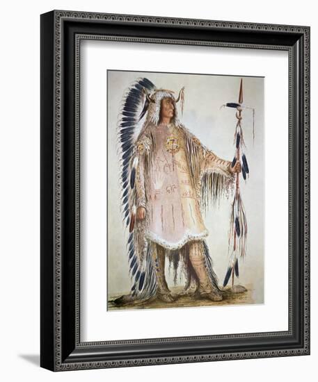 Mato-Tope, Second Chief of the Mandan People in 1833-George Catlin-Framed Giclee Print