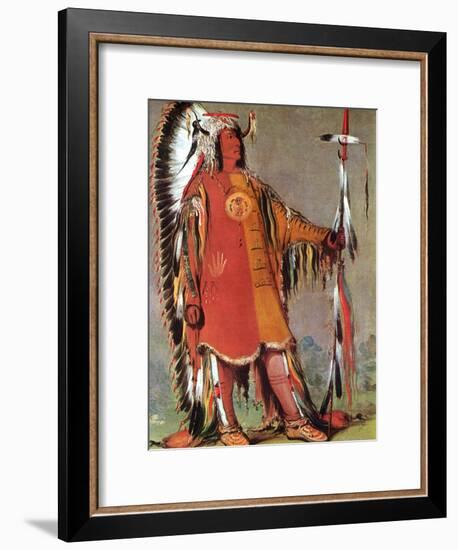 Mato-Tope, Second Chief of the Mandans, 1832-George Catlin-Framed Giclee Print