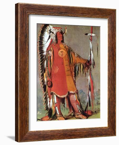 Mato-Tope, Second Chief of the Mandans, 1832-George Catlin-Framed Giclee Print