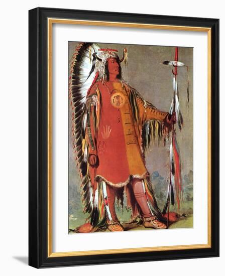 Mato-Tope, Second Chief of the Mandans, 1832-George Catlin-Framed Giclee Print