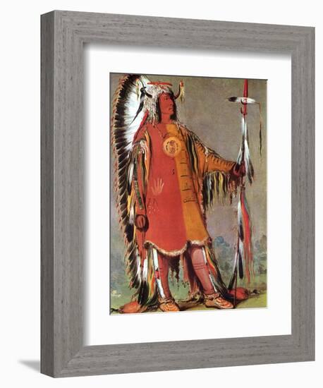 Mato-Tope, Second Chief of the Mandans, 1832-George Catlin-Framed Giclee Print