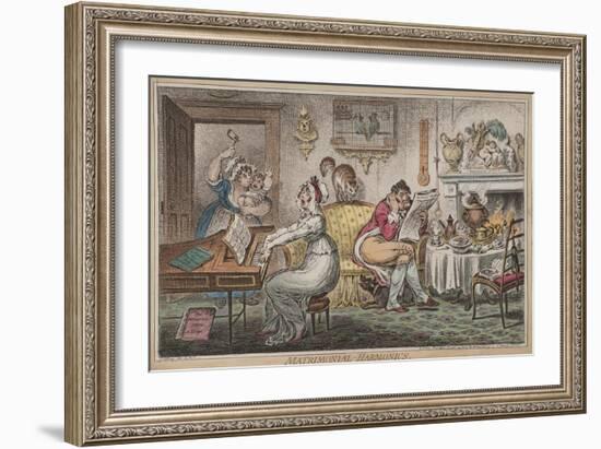 Matrimonial Harmonics, Published by Hannah Humphrey, 1805-James Gillray-Framed Giclee Print