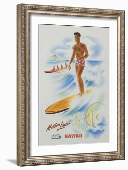 Matson Lines Hawaii Poster-null-Framed Giclee Print