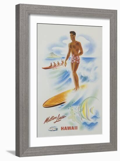 Matson Lines Hawaii Poster-null-Framed Giclee Print