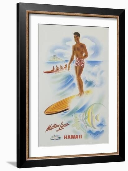 Matson Lines Hawaii Poster-null-Framed Giclee Print