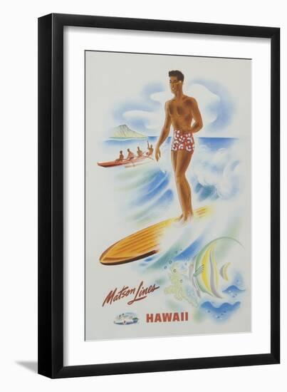 Matson Lines Hawaii Poster-null-Framed Giclee Print