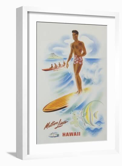 Matson Lines Hawaii Poster-null-Framed Giclee Print