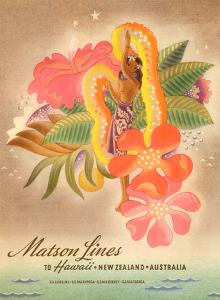 Matson Lines to Hawaii, Women with Lei