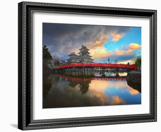 Matsumoto Castle in Matsumoto Nagano, Japan-Phattana-Framed Art Print