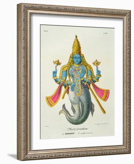 Matsyavatara or Matsya, from 'L'Inde Francaise...', Engraved by Marlet and Cie, Pub Paris 1827-1835-A. Geringer-Framed Giclee Print