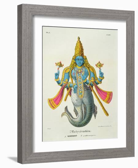 Matsyavatara or Matsya, from 'L'Inde Francaise...', Engraved by Marlet and Cie, Pub Paris 1827-1835-A. Geringer-Framed Giclee Print