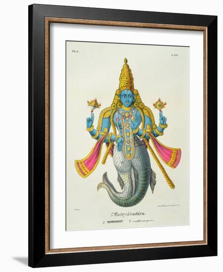 Matsyavatara or Matsya, from 'L'Inde Francaise...', Engraved by Marlet and Cie, Pub Paris 1827-1835-A. Geringer-Framed Giclee Print