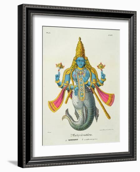 Matsyavatara or Matsya, from 'L'Inde Francaise...', Engraved by Marlet and Cie, Pub Paris 1827-1835-A. Geringer-Framed Giclee Print