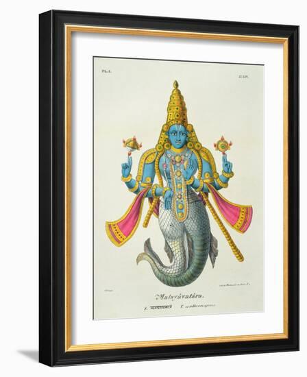 Matsyavatara or Matsya, from 'L'Inde Francaise...', Engraved by Marlet and Cie, Pub Paris 1827-1835-A. Geringer-Framed Giclee Print