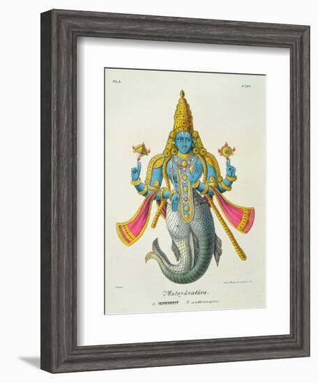 Matsyavatara or Matsya, from 'L'Inde Francaise...', Engraved by Marlet and Cie, Pub Paris 1827-1835-A. Geringer-Framed Giclee Print