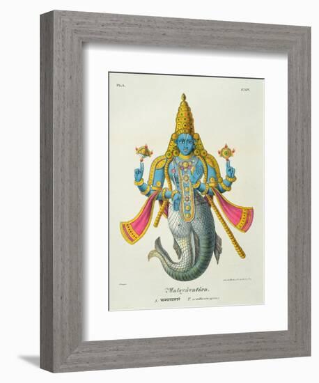 Matsyavatara or Matsya, from 'L'Inde Francaise...', Engraved by Marlet and Cie, Pub Paris 1827-1835-A. Geringer-Framed Giclee Print