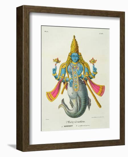 Matsyavatara or Matsya, from 'L'Inde Francaise...', Engraved by Marlet and Cie, Pub Paris 1827-1835-A. Geringer-Framed Giclee Print