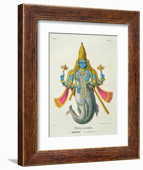 Matsyavatara or Matsya, from 'L'Inde Francaise...', Engraved by Marlet and Cie, Pub Paris 1827-1835-A. Geringer-Framed Giclee Print