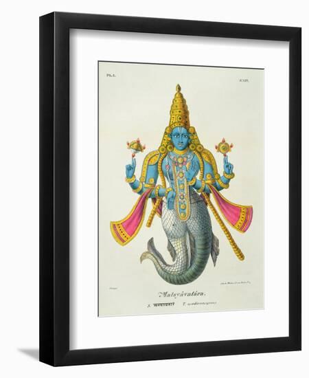 Matsyavatara or Matsya, from 'L'Inde Francaise...', Engraved by Marlet and Cie, Pub Paris 1827-1835-A. Geringer-Framed Giclee Print