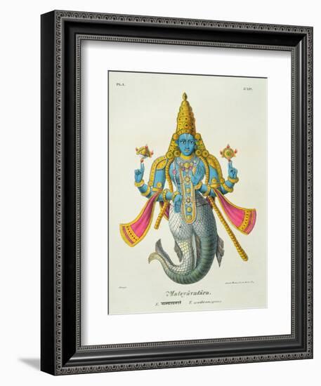 Matsyavatara or Matsya, from 'L'Inde Francaise...', Engraved by Marlet and Cie, Pub Paris 1827-1835-A. Geringer-Framed Giclee Print