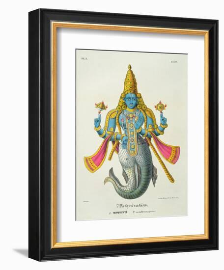 Matsyavatara or Matsya, from 'L'Inde Francaise...', Engraved by Marlet and Cie, Pub Paris 1827-1835-A. Geringer-Framed Giclee Print