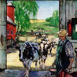 "Milking Time," Country Gentleman Cover, July 1, 1946-Matt Clark-Premier Image Canvas