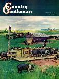 "Herding Sheep into Barn," Country Gentleman Cover, February 1, 1946-Matt Clark-Giclee Print
